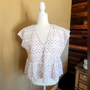 Madewell cotton cropped top in size L